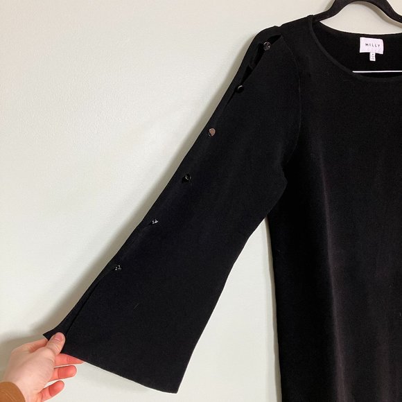 Milly button up bell sleeve knit dress size medium - Picture 3 of 8